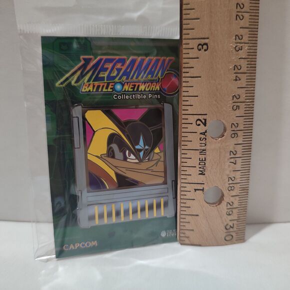 Mega Man Bass Navi Chip Enamel Pin Official Capcom Collectible Badge Figure - Picture 2 of 2